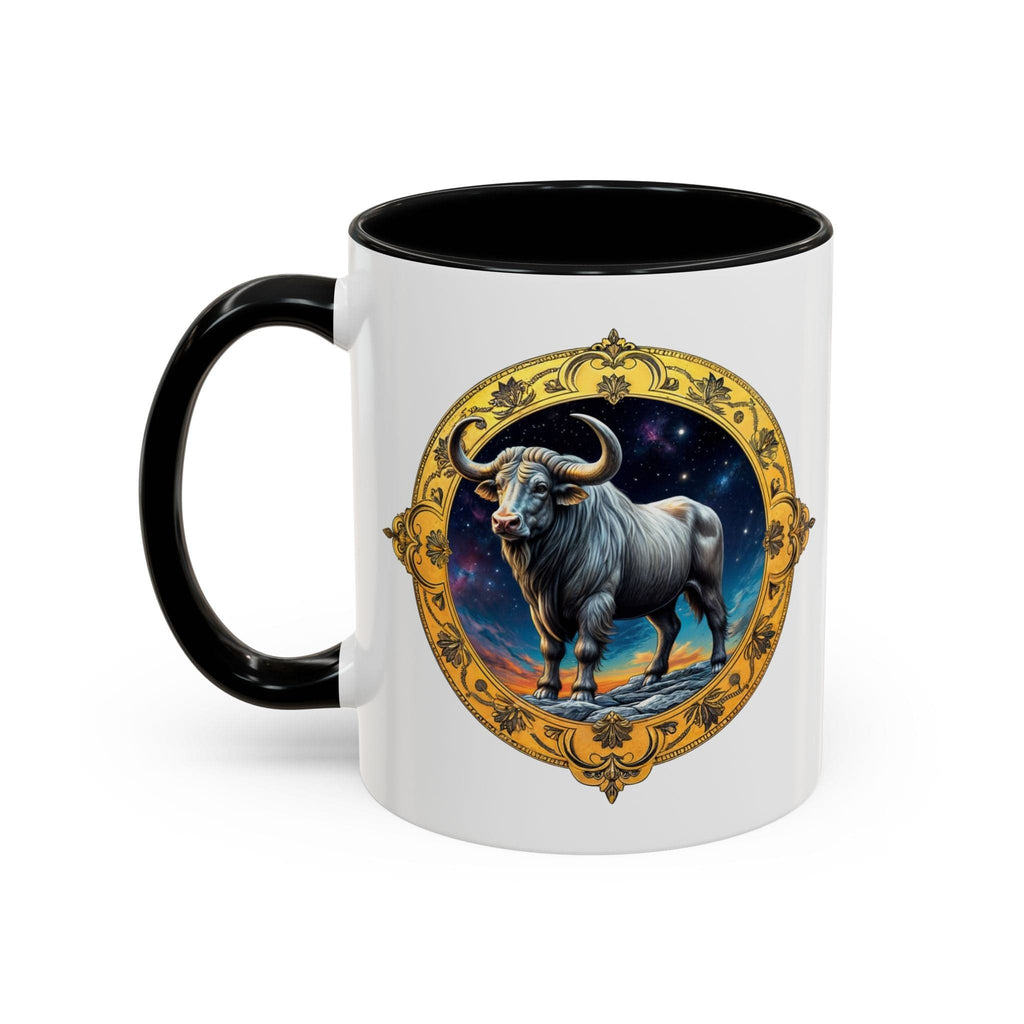 Printify Mug 11oz / Black Taurus Zodiac Coffee Mug with Inspirational Quote and Smart QR Code Charming Astrology Gift Custom Horoscope Mug for Taurus Fans