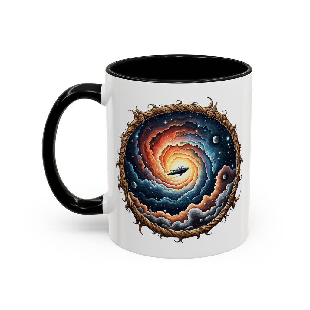 Printify Mug 11oz / Black UFO Coffee Mug with Humorous Alien Quote - for Skeptical Science Lover Who Enjoy Unique Quirky Gift Hilarious Space Joke QR Code Quote Video