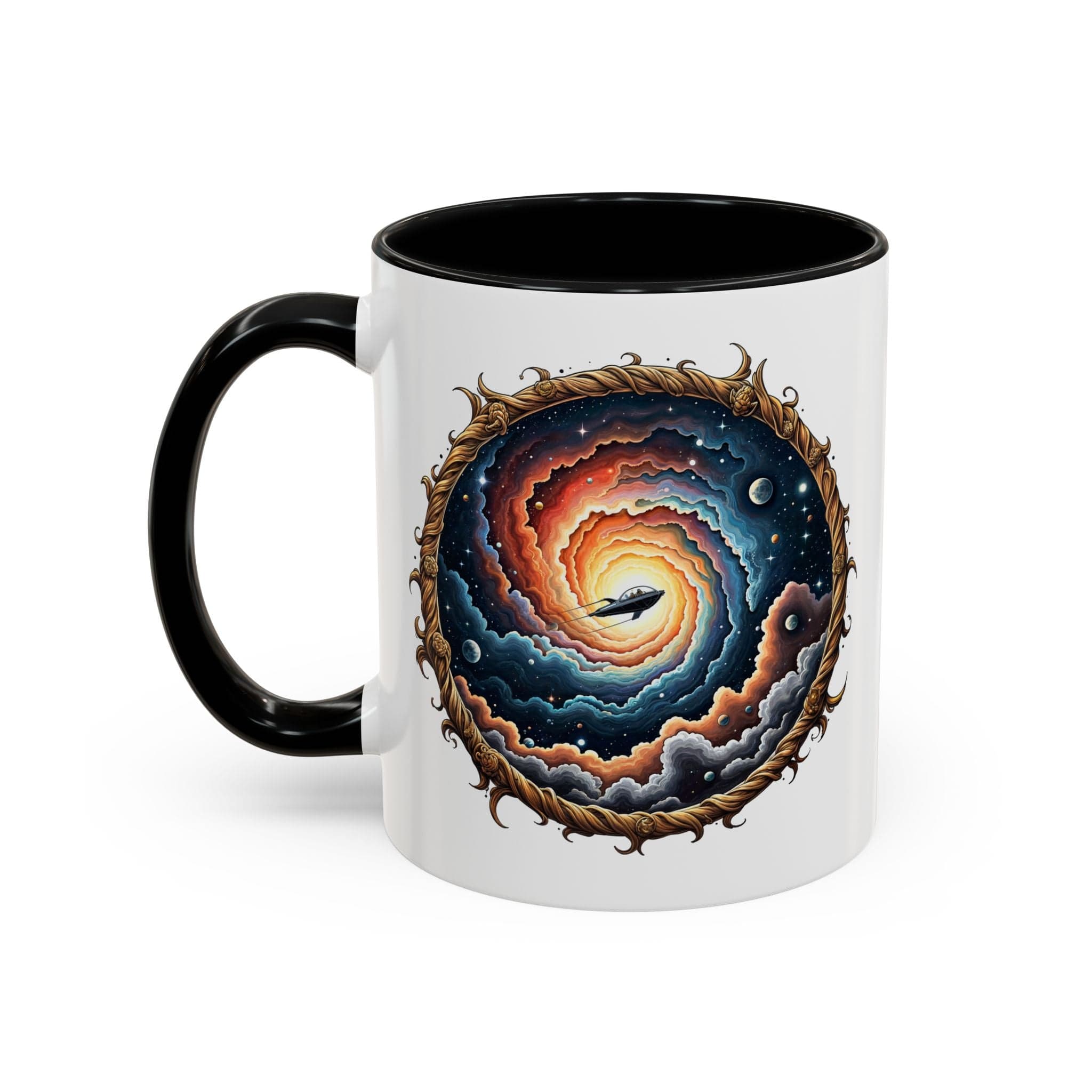 Printify Mug 11oz / Black UFO Coffee Mug with Humorous Alien Quote - for Skeptical Science Lover Who Enjoy Unique Quirky Gift Hilarious Space Joke QR Code Quote Video