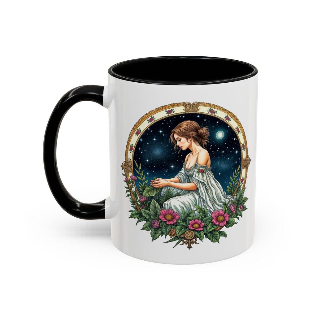Printify Mug 11oz / Black Virgo Zodiac Coffee Mug with Inspirational Quote and Smart QR Code Elegant Astrology Gift Unique Horoscope Mug for Virgo Lovers