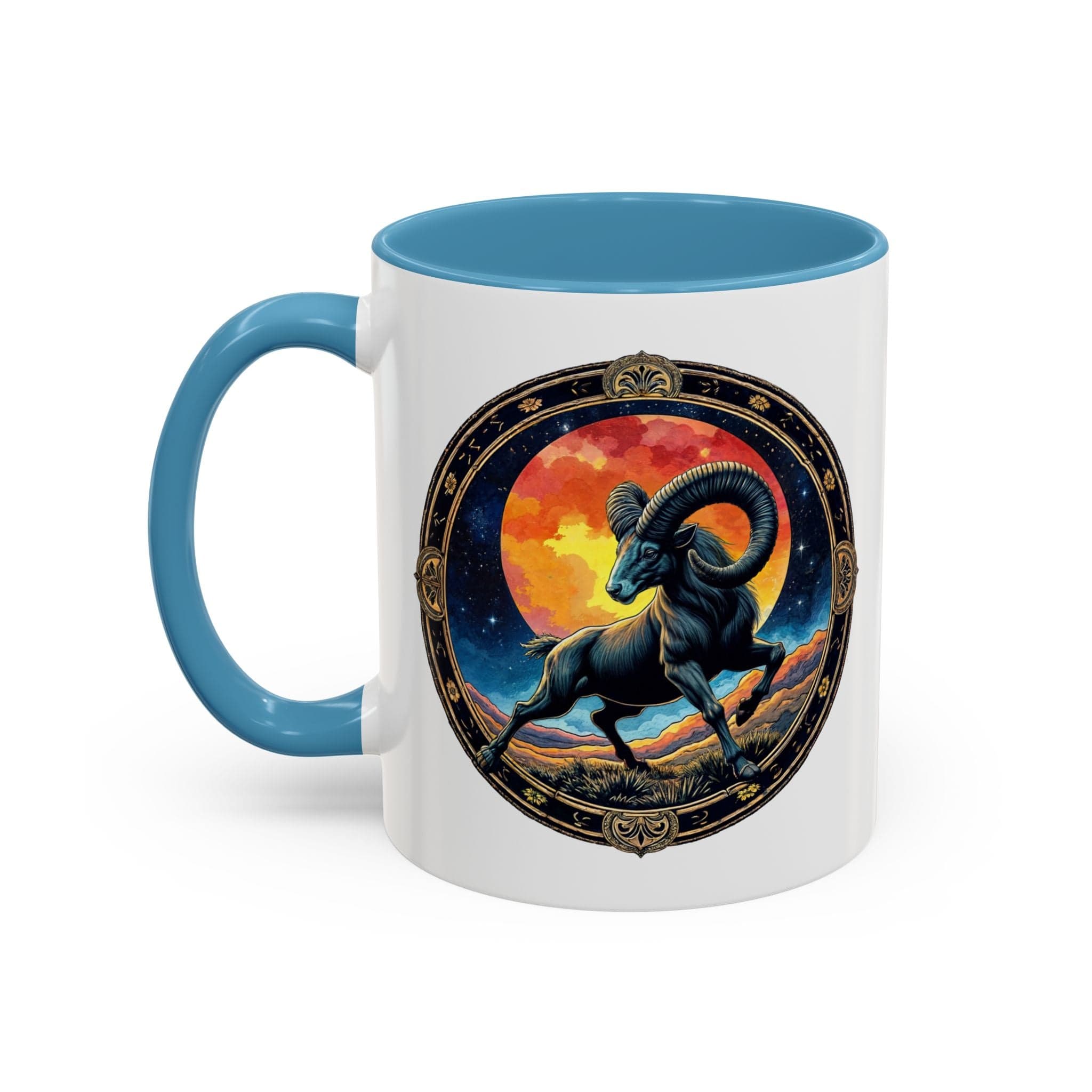 Printify Mug 11oz / Light Blue Aries Zodiac Coffee Mug with Inspirational Quote and Smart QR Code Unique Astrology Gift Personalized Horoscope Mug for Aries Lovers