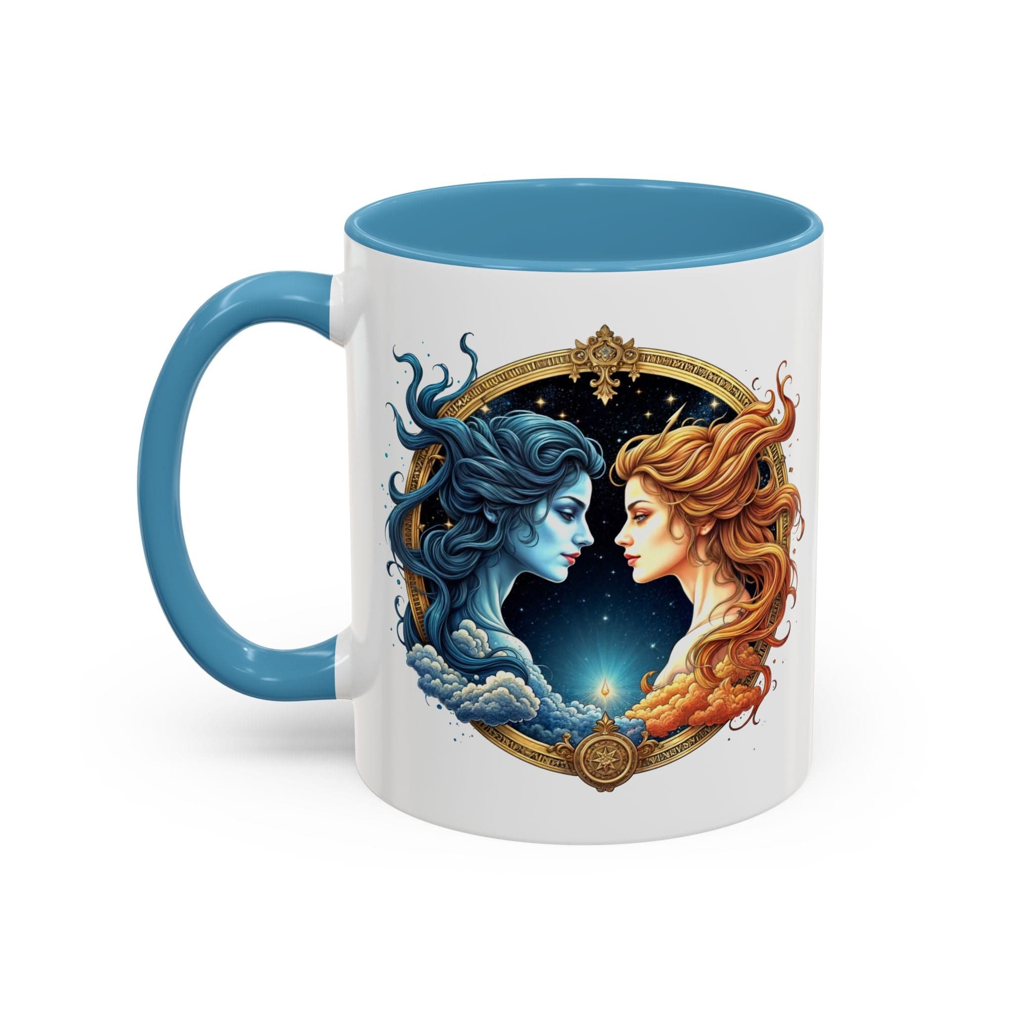 Printify Mug 11oz / Light Blue Gemini Zodiac Coffee Mug with Inspirational Quote and Smart QR Code Fun Astrology Gift Unique Horoscope Mug for Gemini Lovers