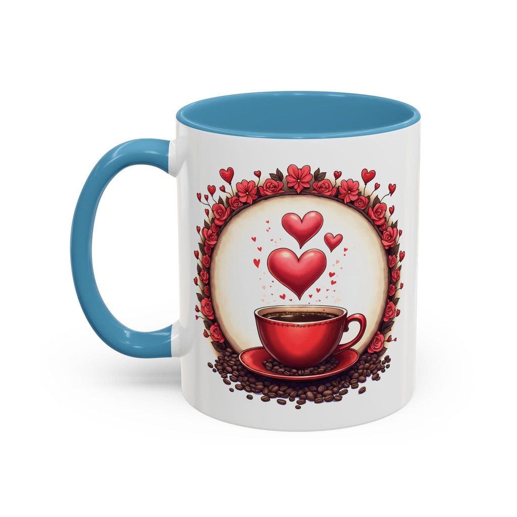 Printify Mug 11oz / Light Blue Mug - Brew-tiful Love - Love & Fun Mug with QR Code Quote Video