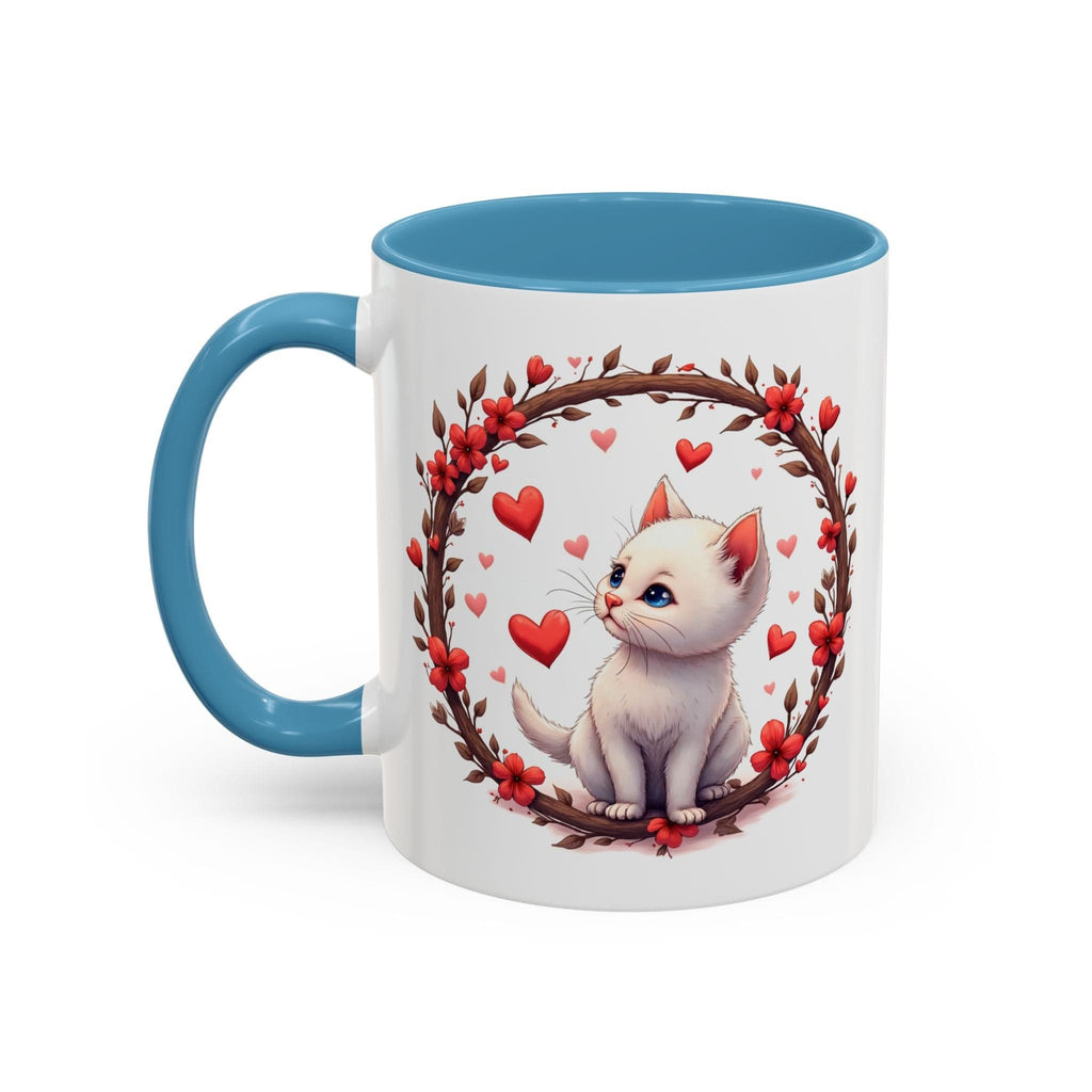 Printify Mug 11oz / Light Blue Mug - Fur-ever Love - Love & Fun Mug with QR Code Quote Video