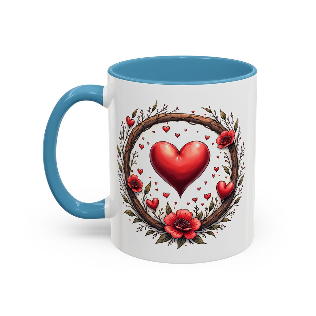Printify Mug 11oz / Light Blue Mug - Heartbeat Harmony - Love & Romance QR Code Quote Video