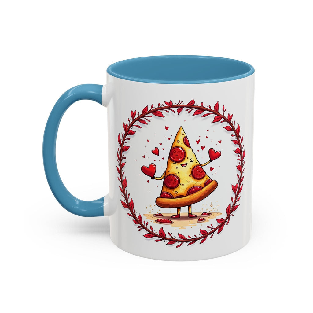 Printify Mug 11oz / Light Blue Mug - Love at First Bite - Love & Fun Mug with QR Code Quote Video