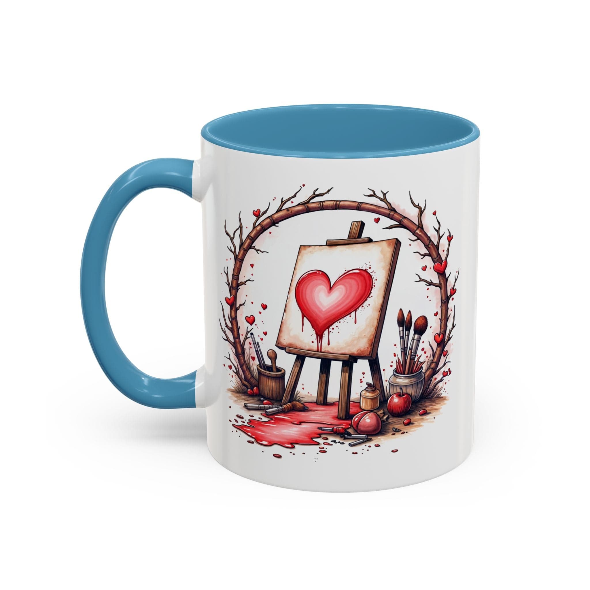 Printify Mug 11oz / Light Blue Mug - My Masterpiece - Love & Fun Mug with QR Code Quote Video