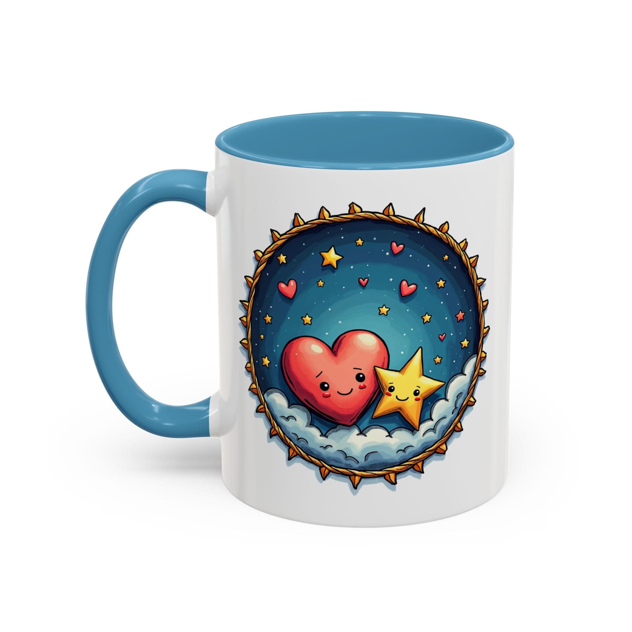 Printify Mug 11oz / Light Blue Mug - Sparks of Love - Love & Fun Mug with QR Code Quote Video