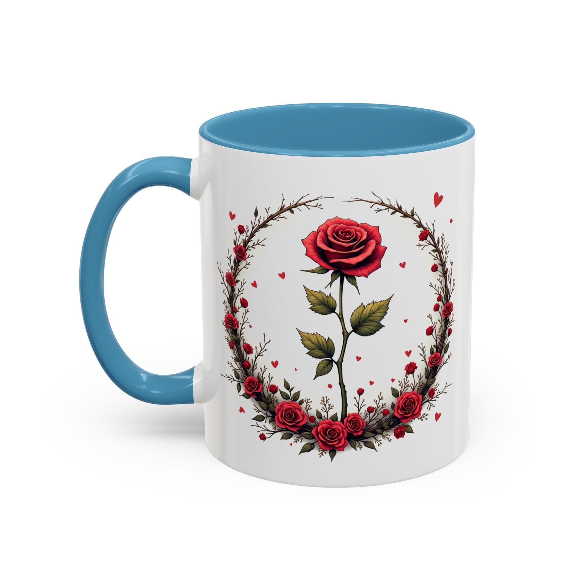 Printify Mug 11oz / Light Blue Mug - Sweet Scents - Love & Romance QR Code Quote Video
