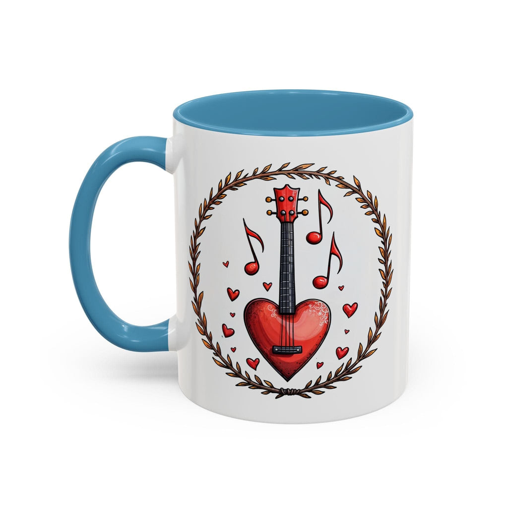 Printify Mug 11oz / Light Blue Mug - Sweet Symphony - Love & Fun Mug with QR Code Quote Video