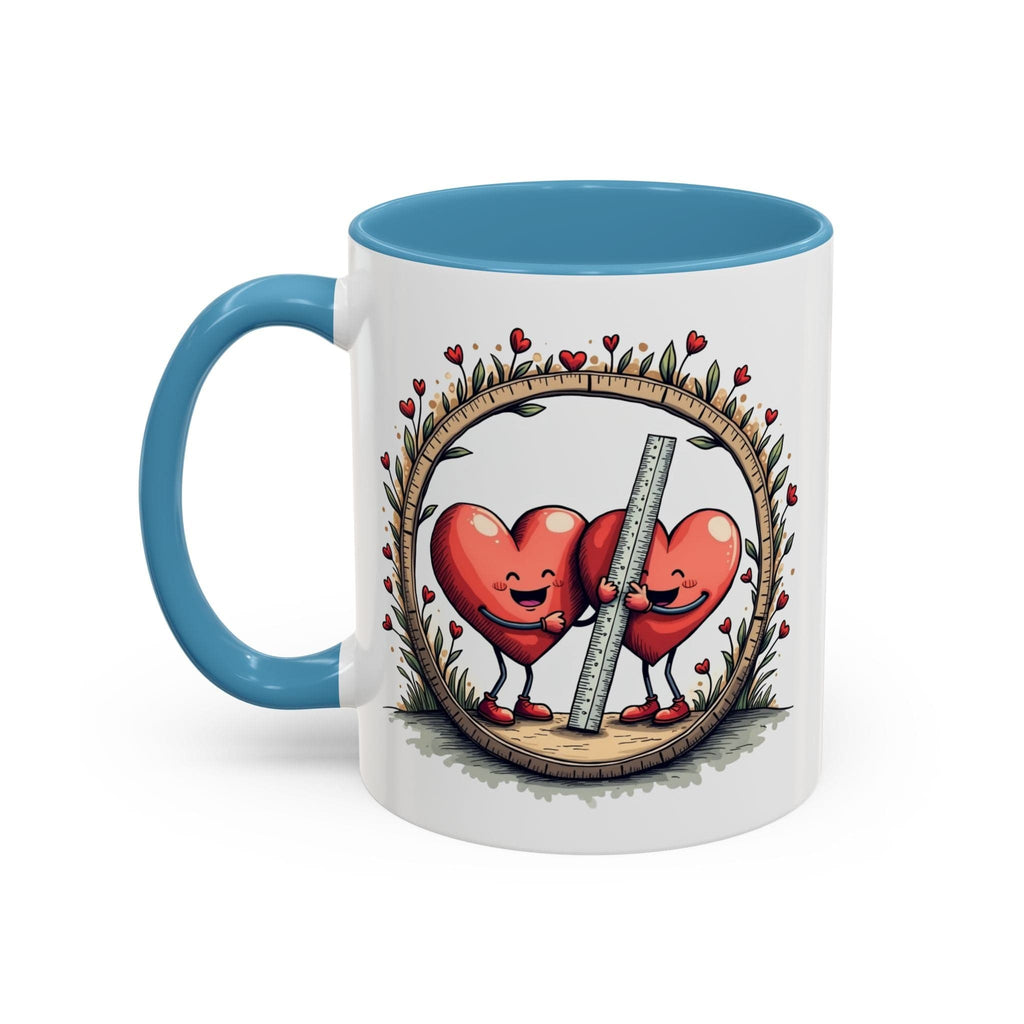 Printify Mug 11oz / Light Blue Mug - The Sum of Our Hearts - Love & Fun Mug with QR Code Quote Video