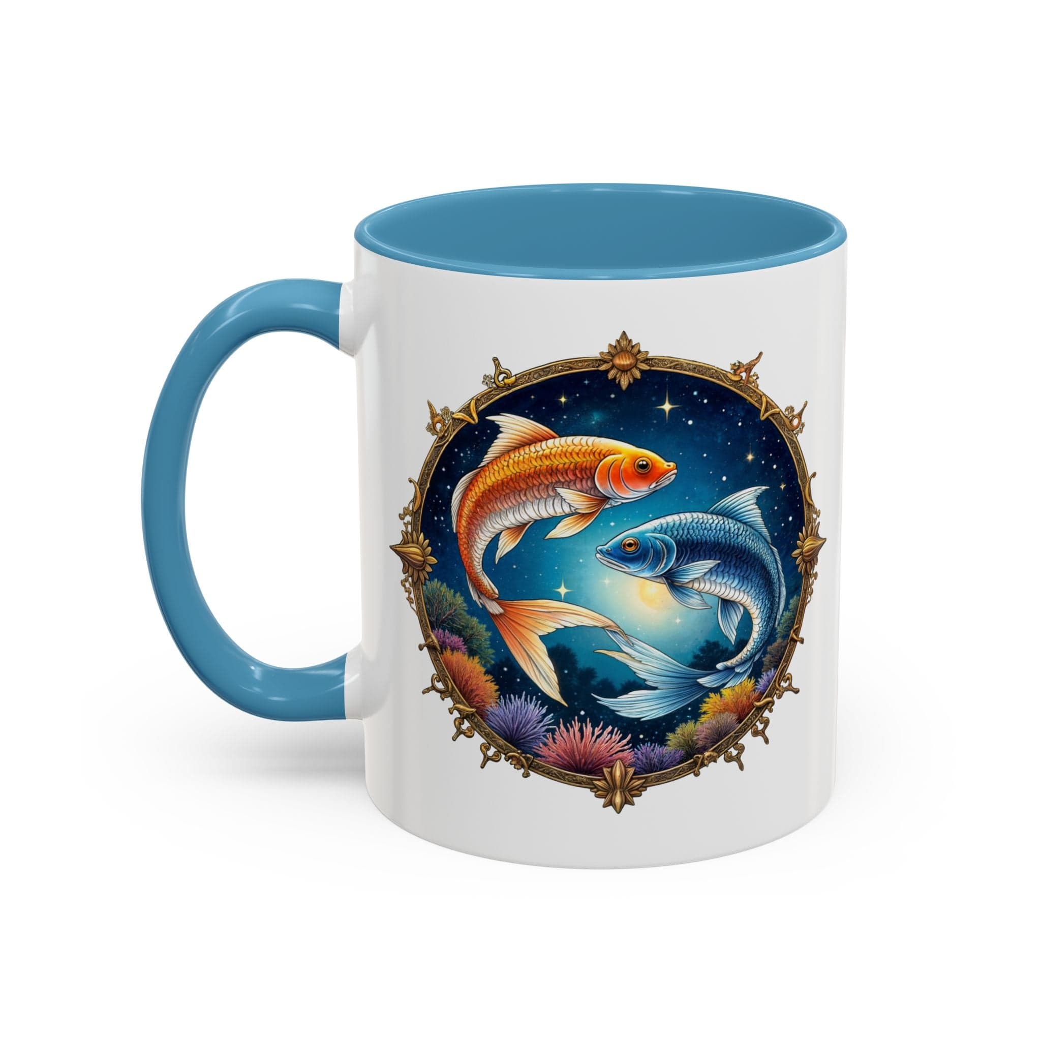 Printify Mug 11oz / Light Blue Pisces Zodiac Coffee Mug with Inspirational Quote and Smart QR Code Dreamy Astrology Gift Custom Horoscope Mug for Pisces Fans
