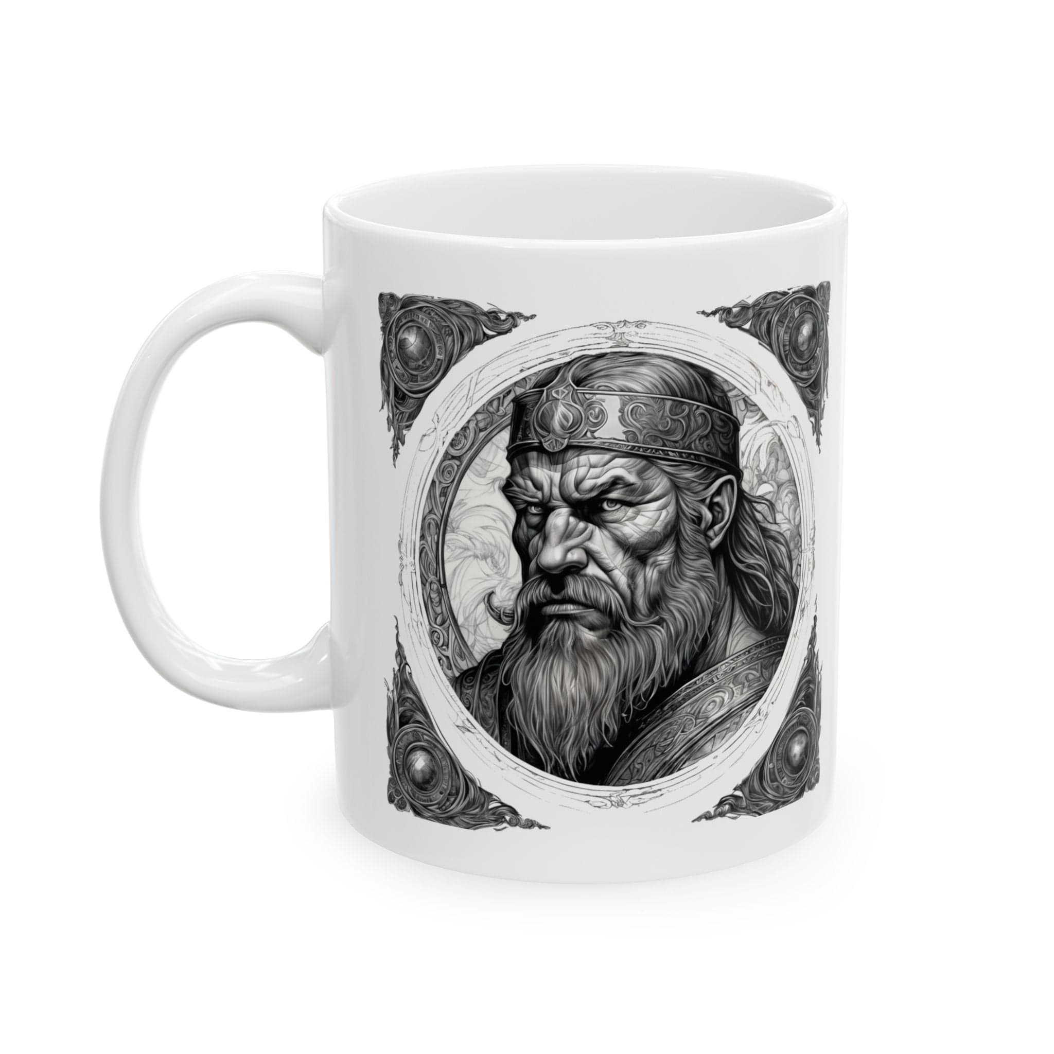 Printify Mug 11oz Mug - Beowulf - Heroes & Quests Motivational QR Code Quote Video