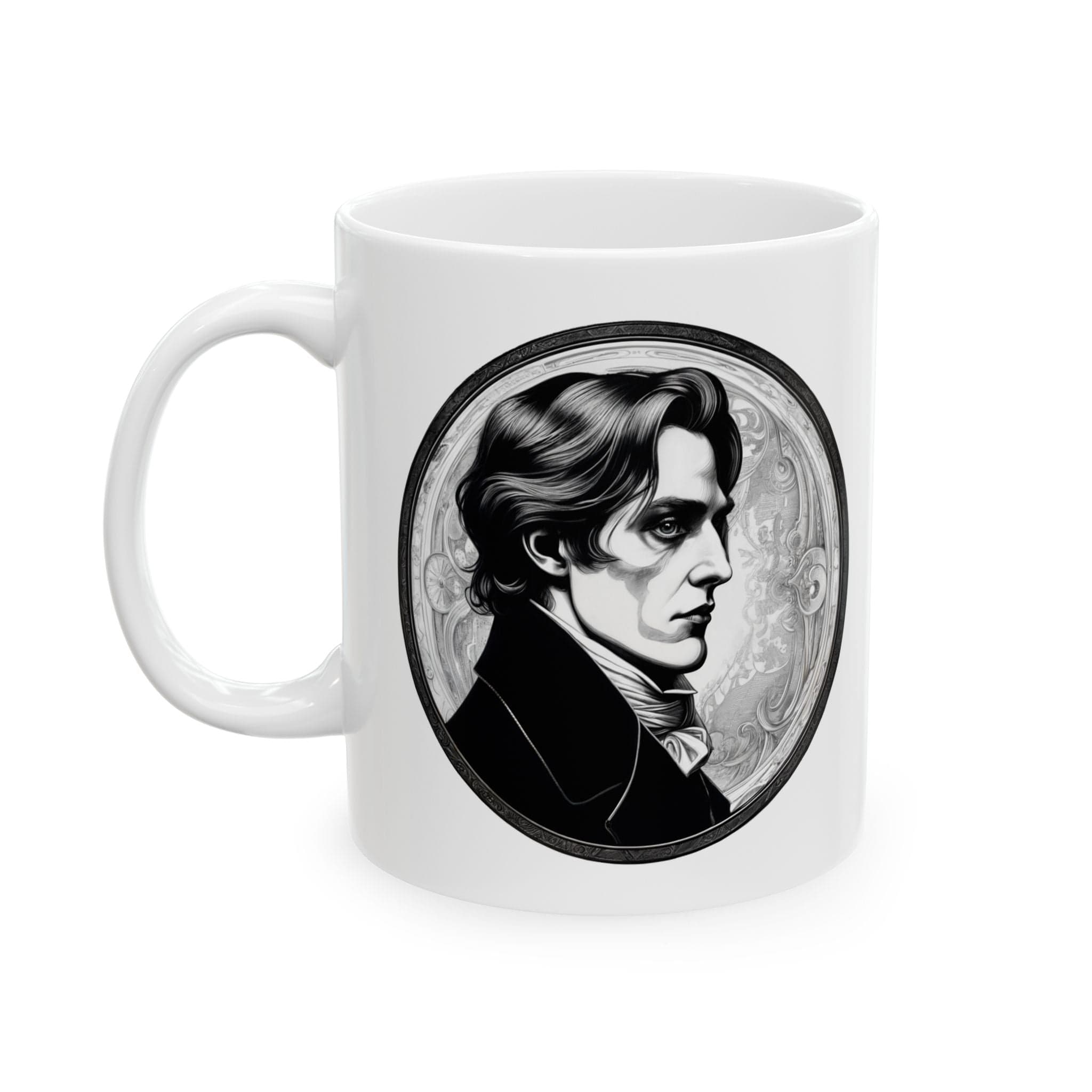 Printify Mug 11oz Mug - Dorian Gray - Mysteries & Monsters Inspirational QR Code Quote Video