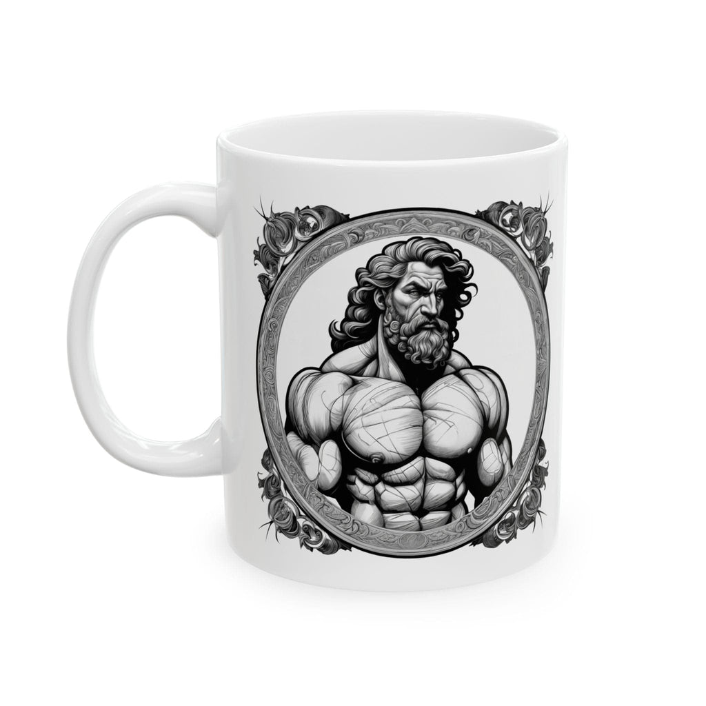 Printify Mug 11oz Mug - Hercules - Heroes & Quests Motivational QR Code Quote Video