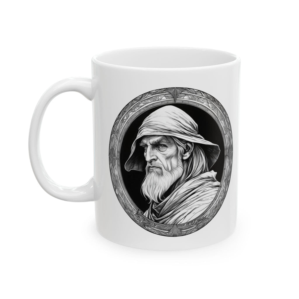 Printify Mug 11oz Mug - Merlin - Heroes & Quests Motivational QR Code Quote Video