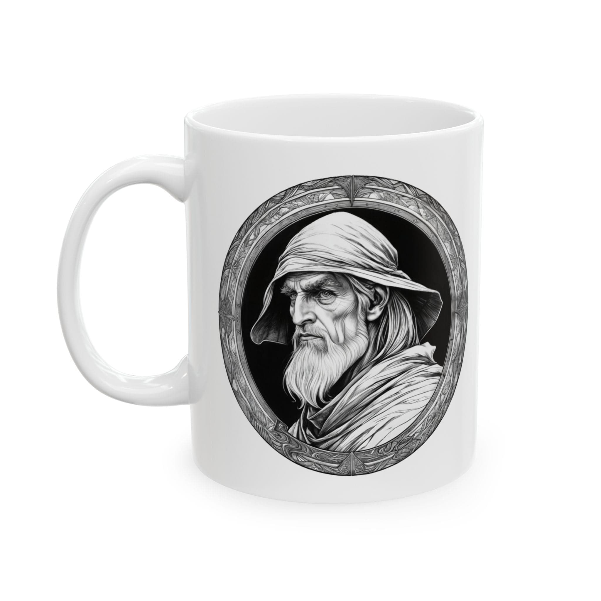 Printify Mug 11oz Mug - Merlin - Heroes & Quests Motivational QR Code Quote Video