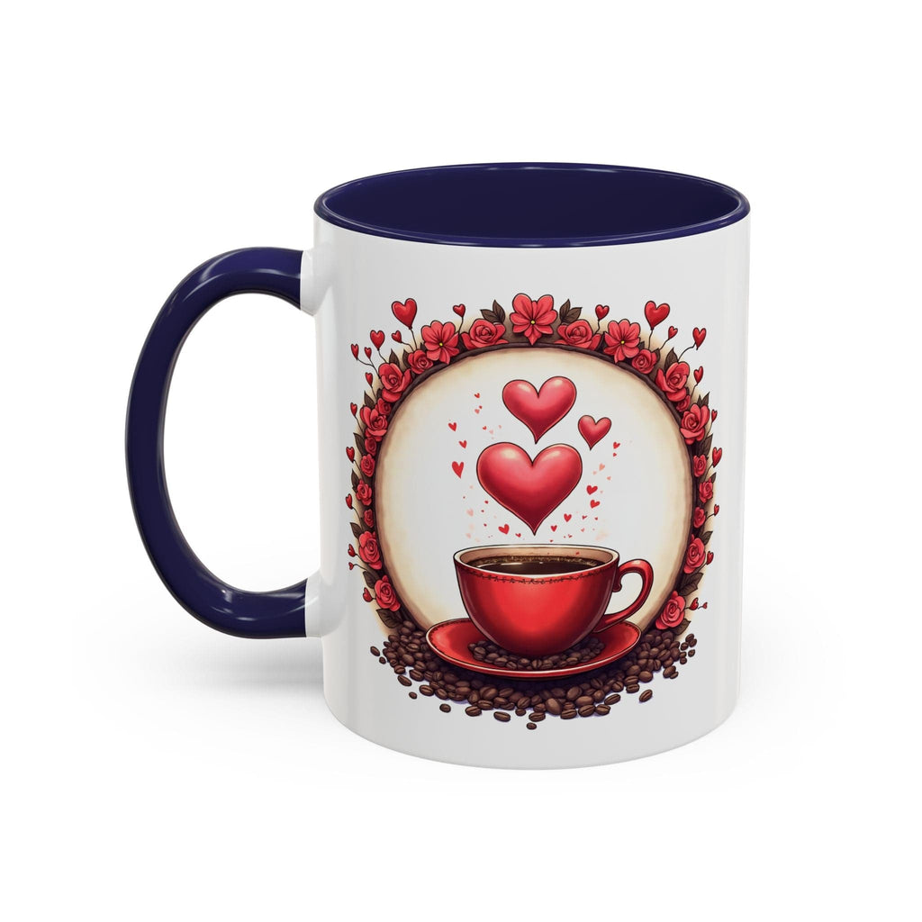 Printify Mug 11oz / Navy Mug - Brew-tiful Love - Love & Fun Mug with QR Code Quote Video