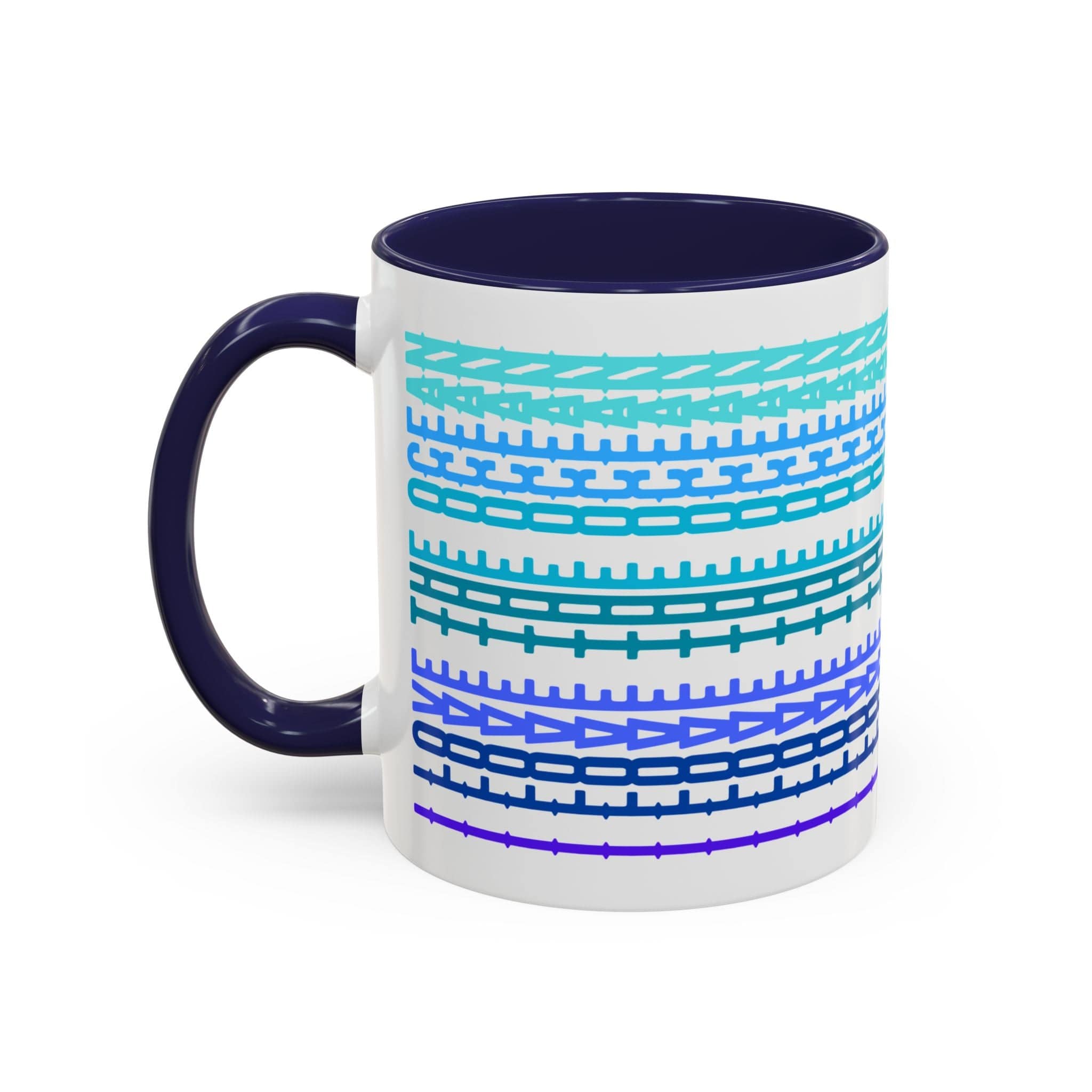 Printify Mug 11oz / Navy Mug - I Love The Ocean - Hidden Message