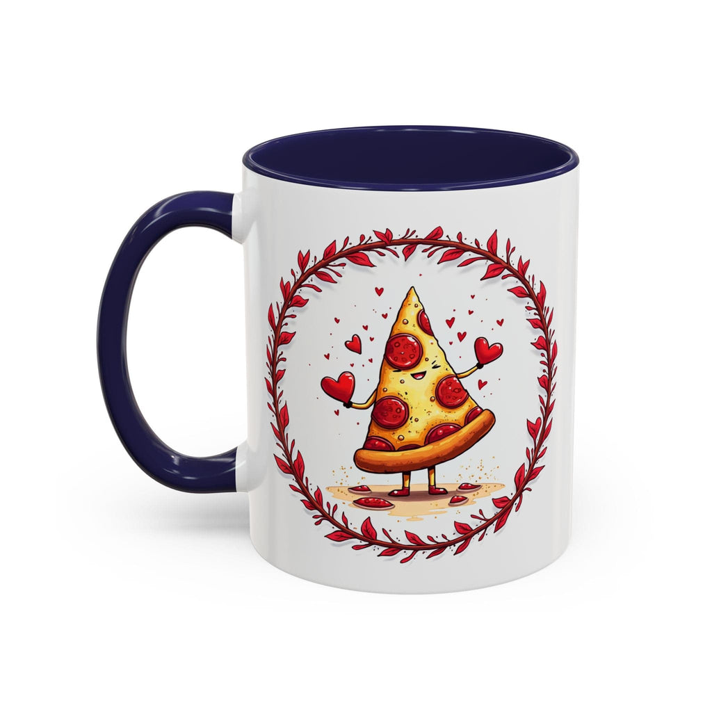 Printify Mug 11oz / Navy Mug - Love at First Bite - Love & Fun Mug with QR Code Quote Video