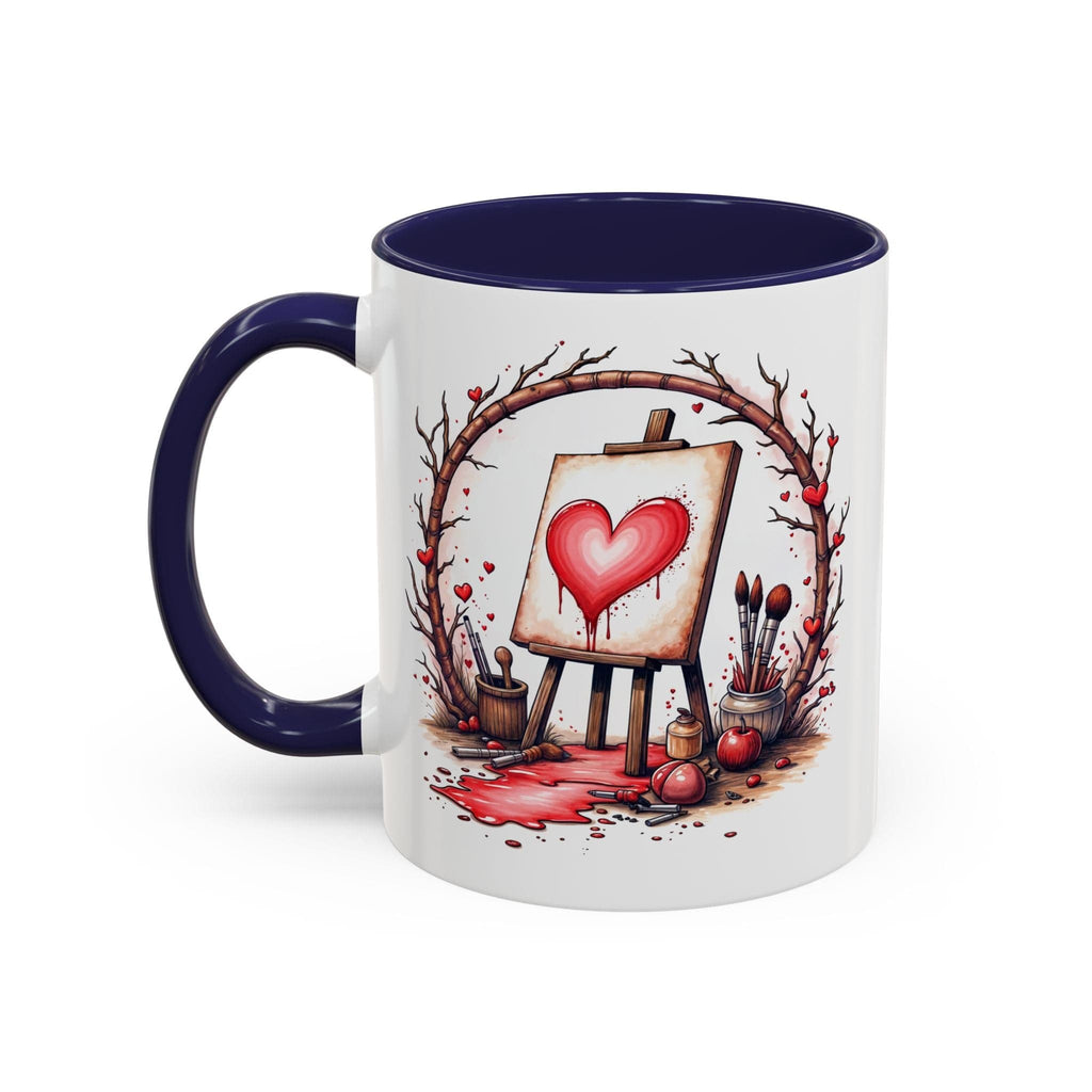 Printify Mug 11oz / Navy Mug - My Masterpiece - Love & Fun Mug with QR Code Quote Video