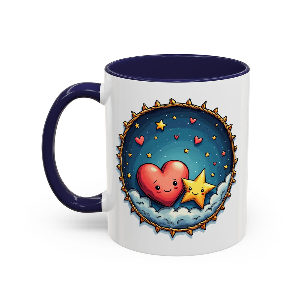 Printify Mug 11oz / Navy Mug - Sparks of Love - Love & Fun Mug with QR Code Quote Video