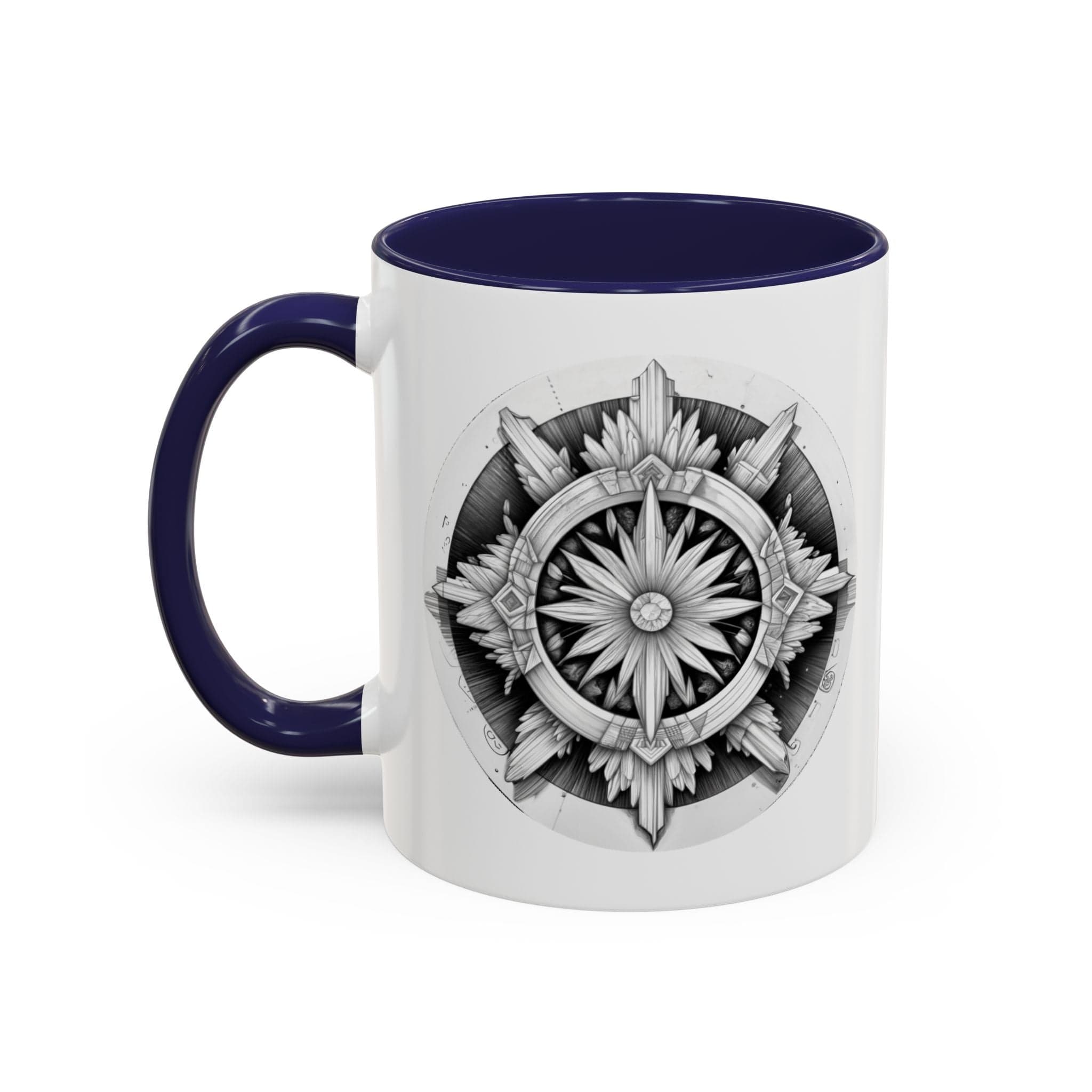 Printify Mug 11oz / Navy Selenite Crystal Coffee Mug with Motivational Quote and QR Code Quote Video Perfect Gemstone Lovers Gift for Spiritual Seekers