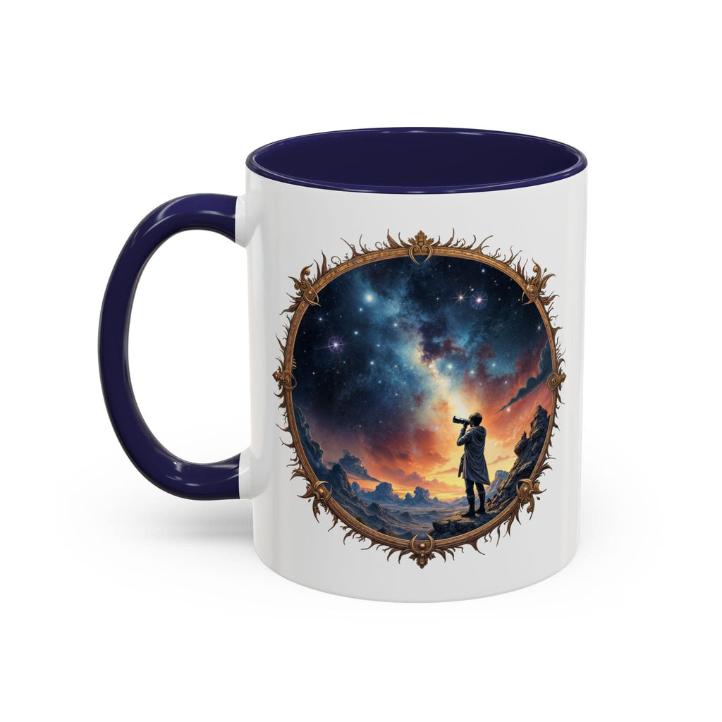 Printify Mug 11oz / Navy UFO Coffee Mug Featuring Hilarious Bigfoot and Alien Quotes - for Skeptical Believers Who Love Unique Quirky Gifts Jokes QR Code Quote Video