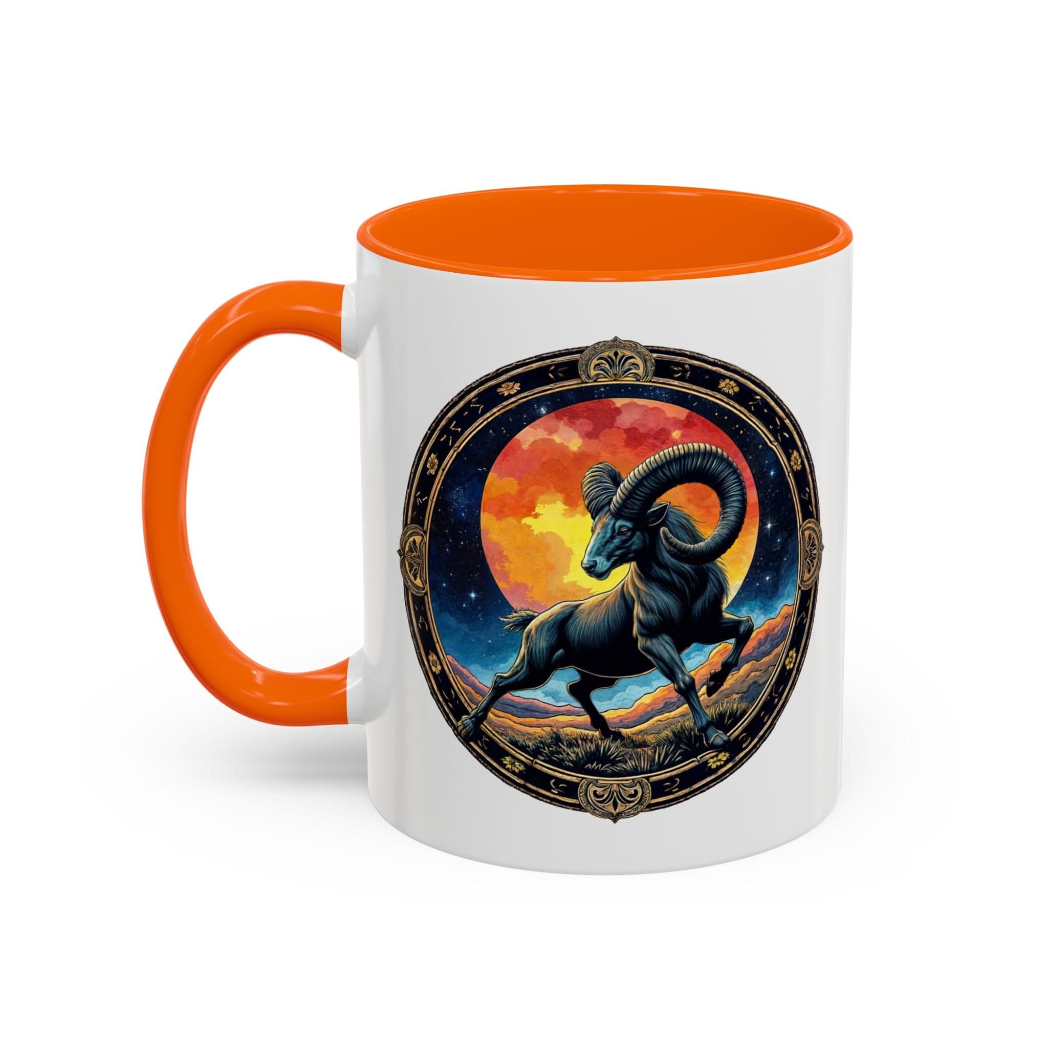 Printify Mug 11oz / Orange Aries Zodiac Coffee Mug with Inspirational Quote and Smart QR Code Unique Astrology Gift Personalized Horoscope Mug for Aries Lovers