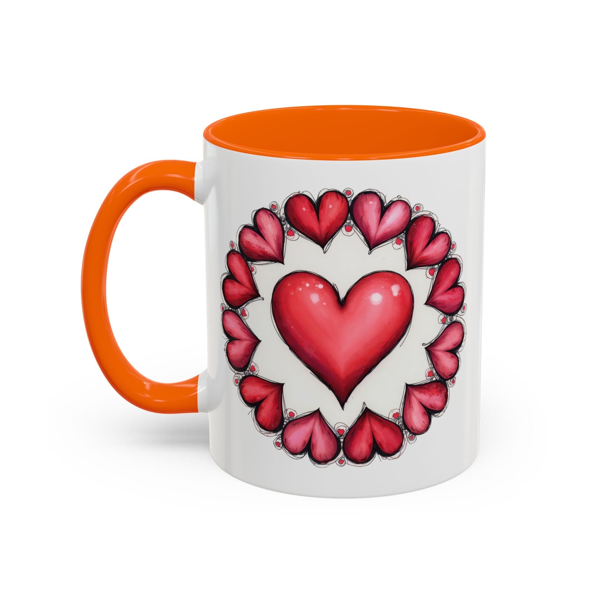 Printify Mug 11oz / Orange Hearts Desire Mug Cherished Friend Lover Gift for Loved Ones Perfect Present for Romantic Relationship Moments QR Quote Video Keepsake