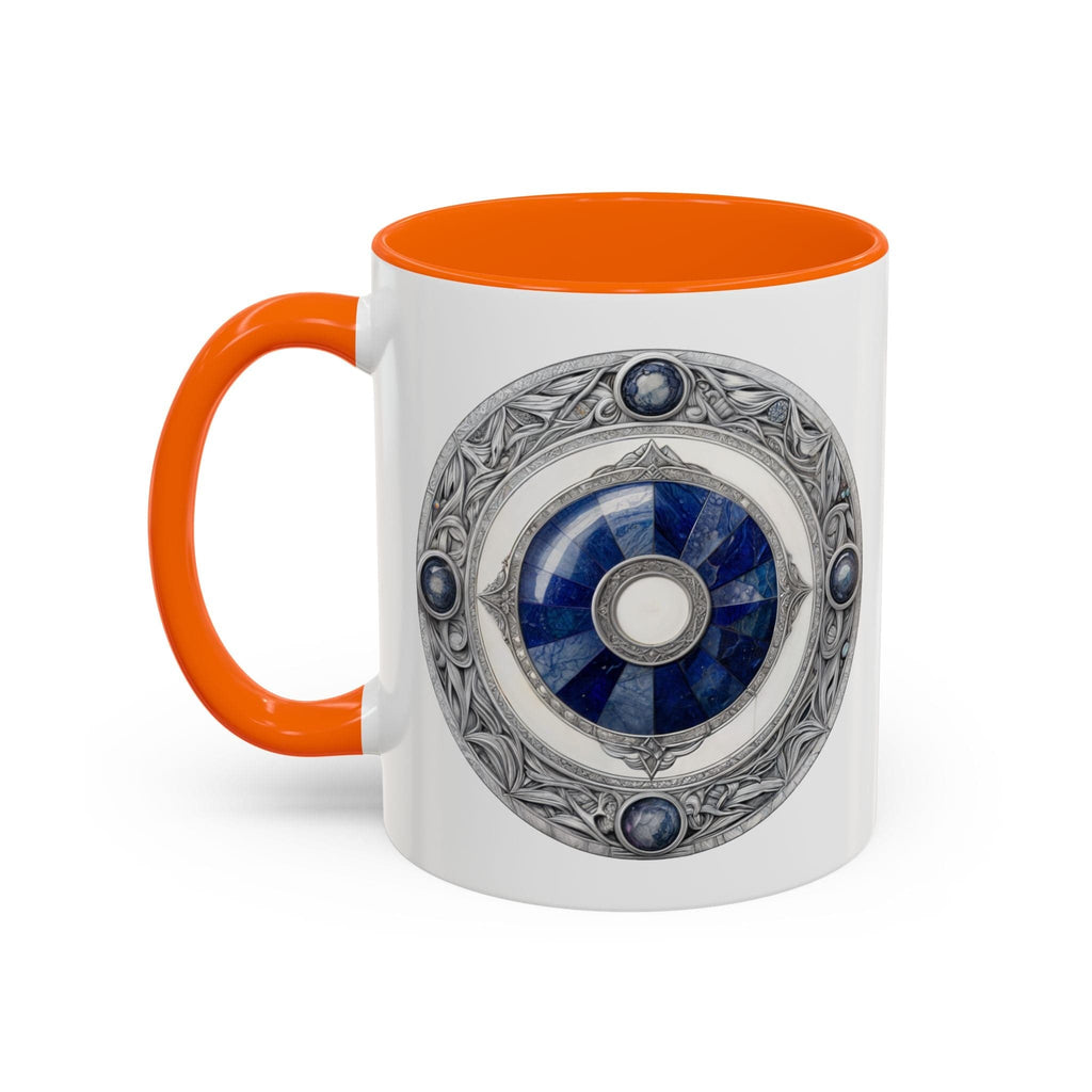 Printify Mug 11oz / Orange Lapis Lazuli Gemstone Mug with Inspirational Quote and QR Code Perfect for Dreamers Spiritual Seekers and Crystal Lovers