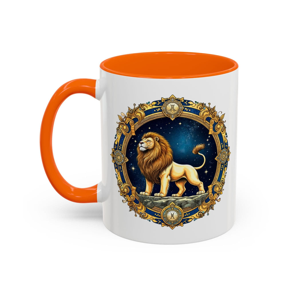 Printify Mug 11oz / Orange Leo Zodiac Coffee Mug with Inspirational Quote and Smart QR Code Bold Astrology Gift Custom Horoscope Lovers Mug for Leo Enthusiasts