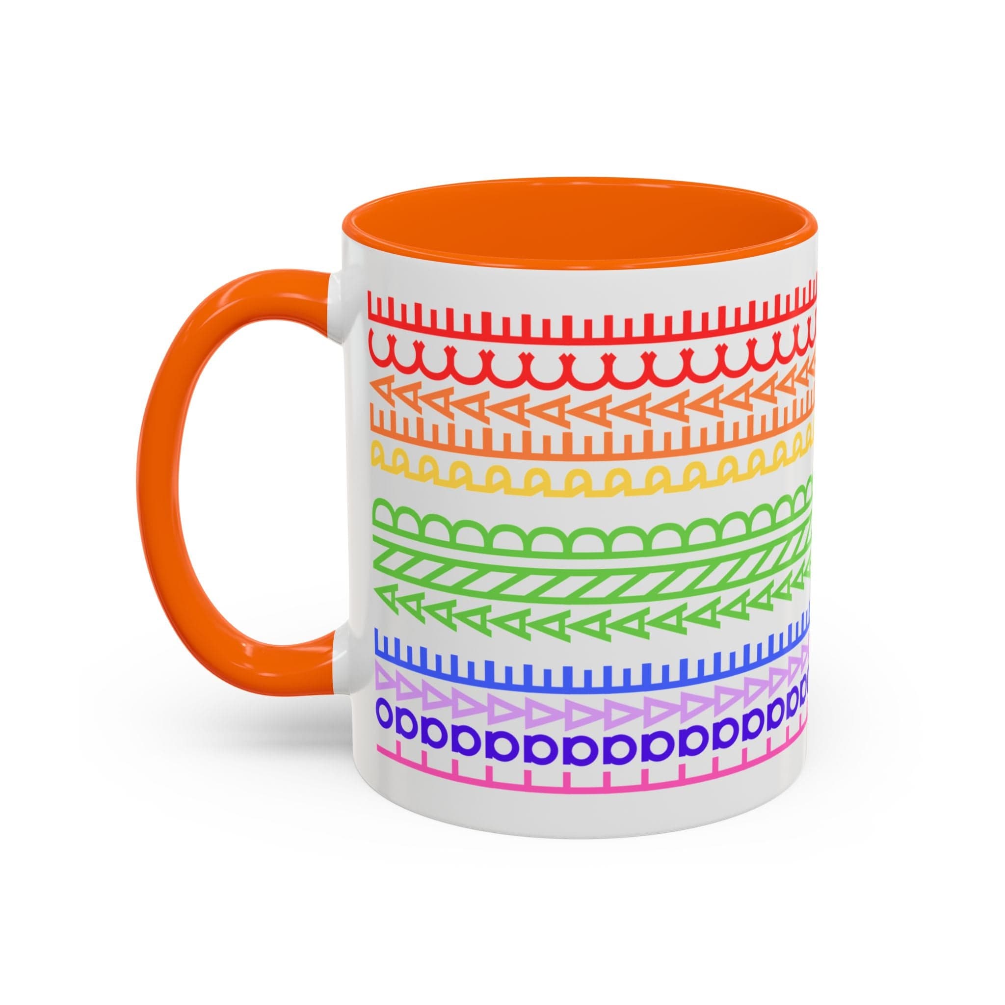 Printify Mug 11oz / Orange Love and Peace Rainbow - Hidden Message Mug