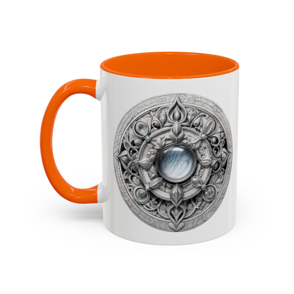 Printify Mug 11oz / Orange Moonstone Gemstone Coffee Mug with Empowering Quote and QR Code Perfect for Mystics and Creative Spirits Beautiful Crystal Lovers