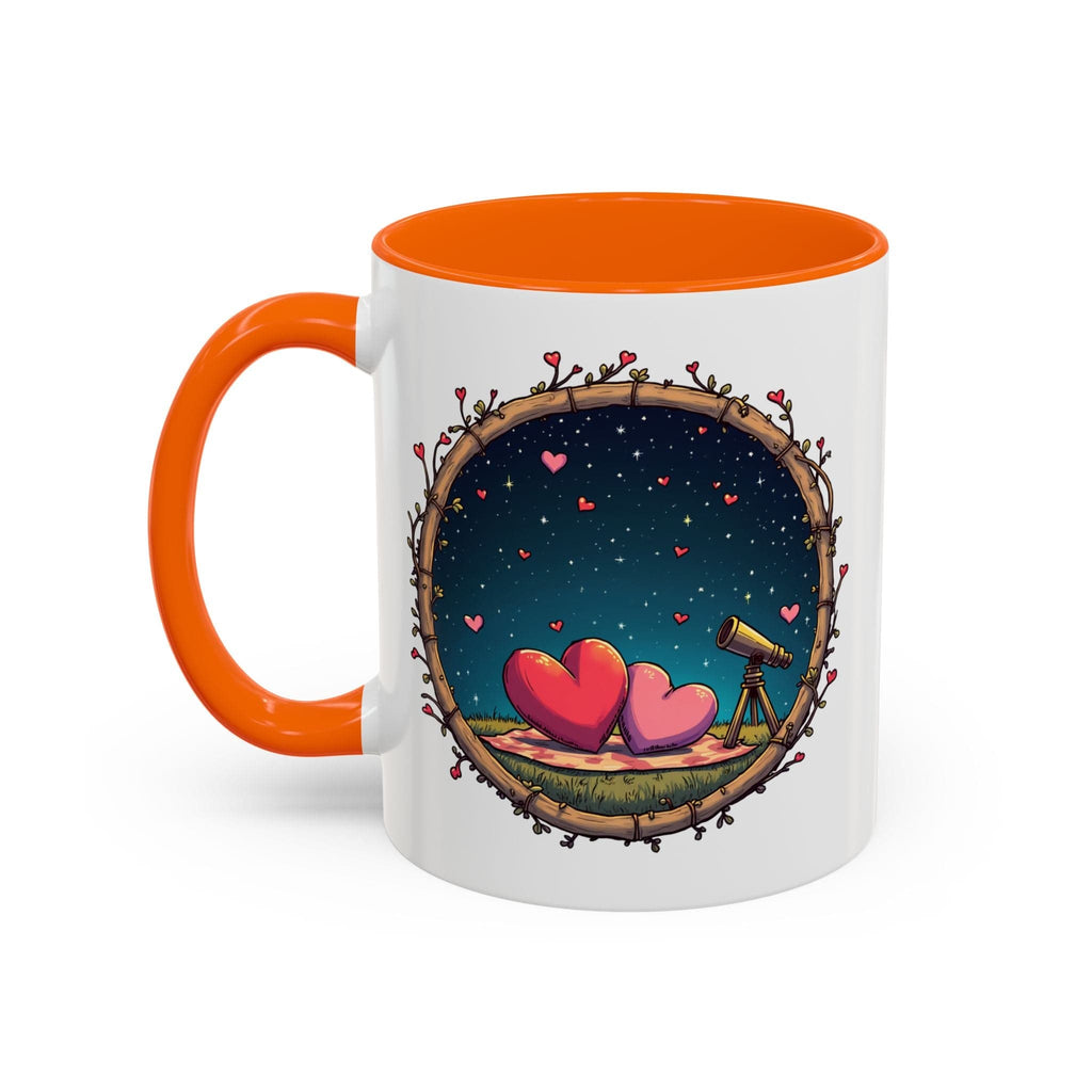 Printify Mug 11oz / Orange Mug - Astrological Love - Love & Fun Mug with QR Code Quote Video