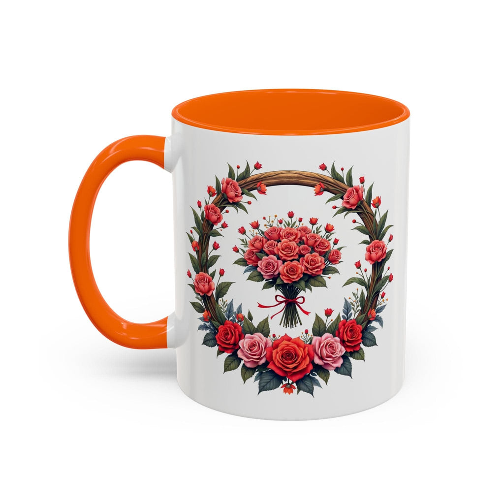 Printify Mug 11oz / Orange Mug - Blooming Love - Love & Romance QR Code Quote Video