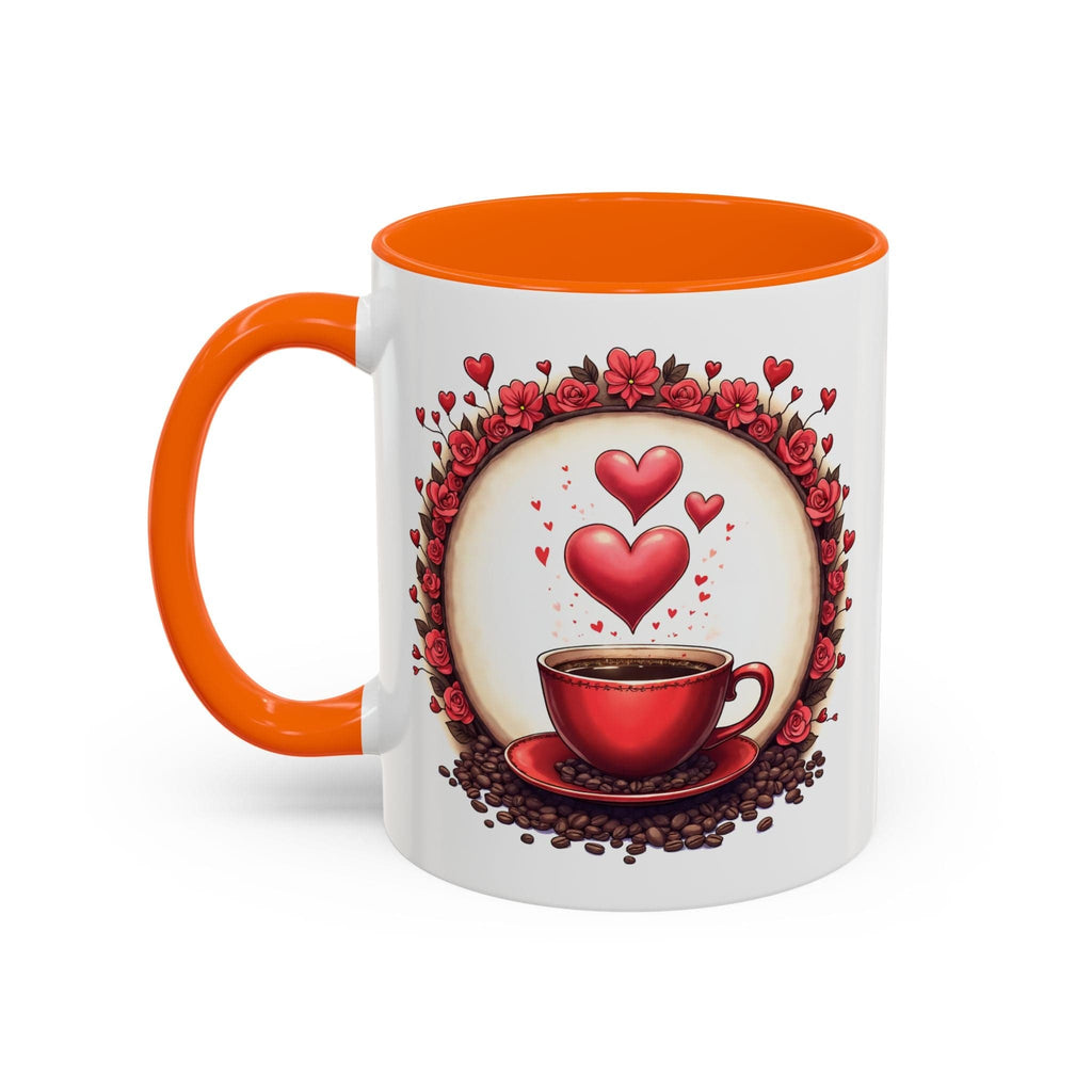 Printify Mug 11oz / Orange Mug - Brew-tiful Love - Love & Fun Mug with QR Code Quote Video