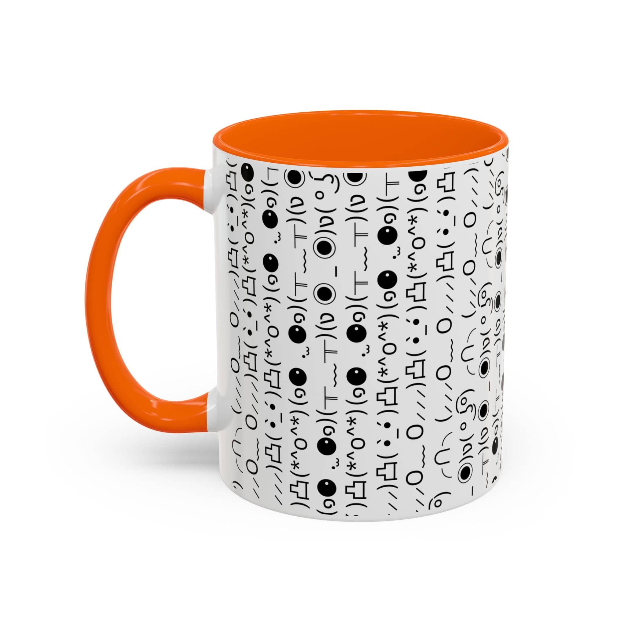 Printify Mug 11oz / Orange Mug - (๑⚈ ․̫ ⚈๑) Emoji- Hidden Message