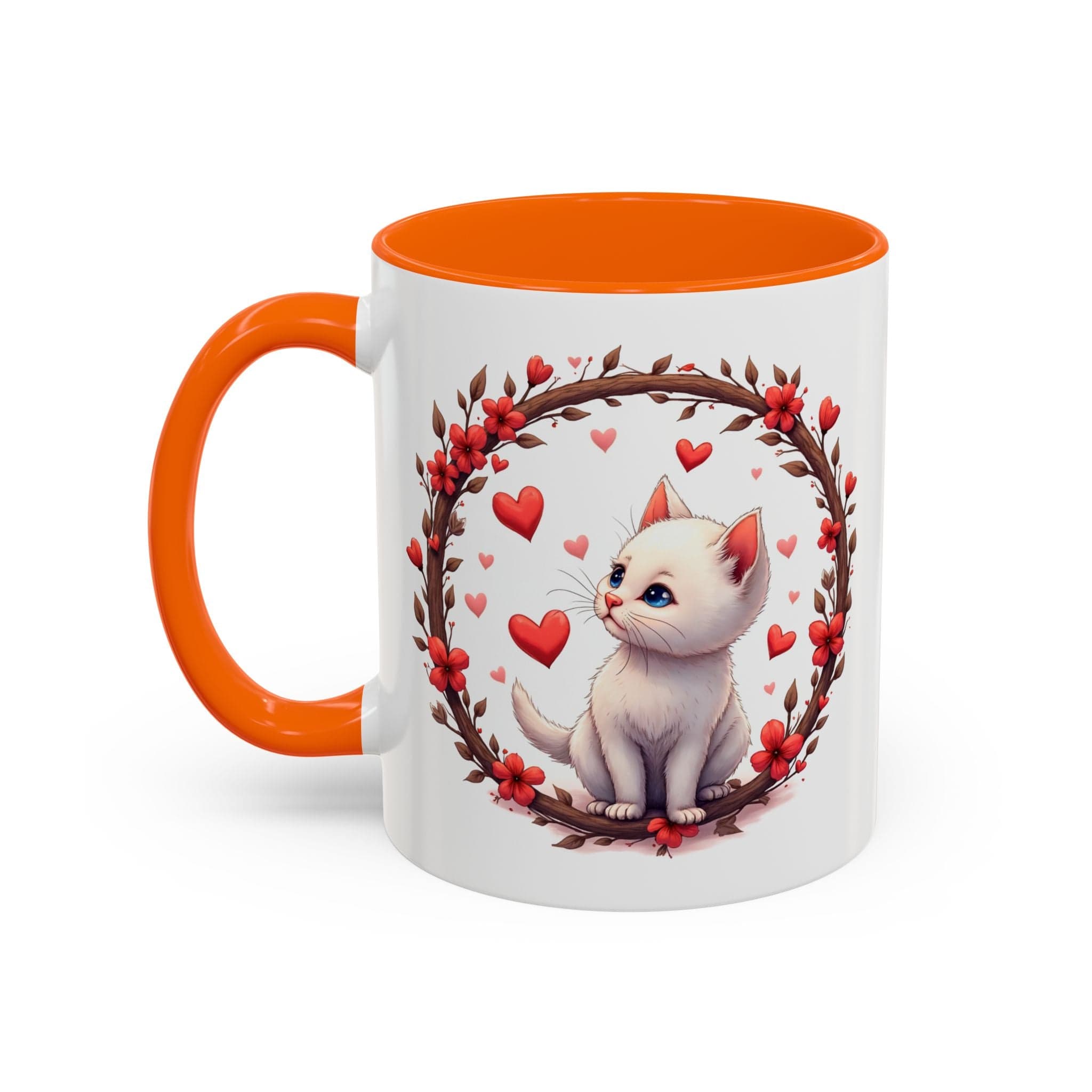 Printify Mug 11oz / Orange Mug - Fur-ever Love - Love & Fun Mug with QR Code Quote Video