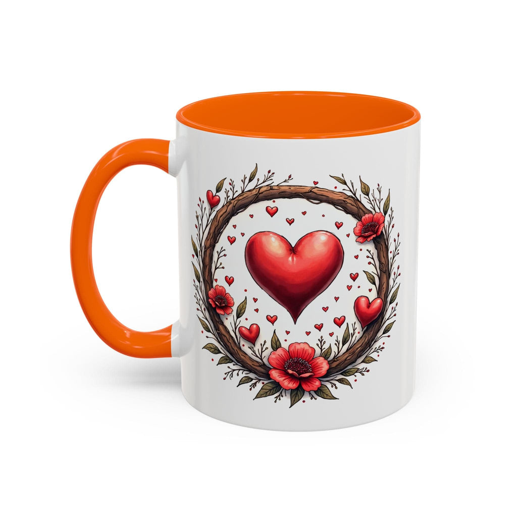 Printify Mug 11oz / Orange Mug - Heartbeat Harmony - Love & Romance QR Code Quote Video