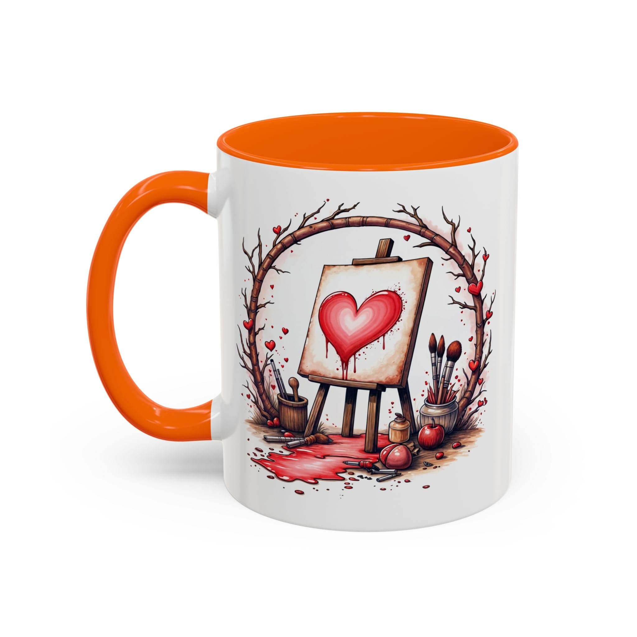 Printify Mug 11oz / Orange Mug - My Masterpiece - Love & Fun Mug with QR Code Quote Video