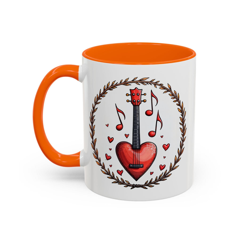Printify Mug 11oz / Orange Mug - Sweet Symphony - Love & Fun Mug with QR Code Quote Video