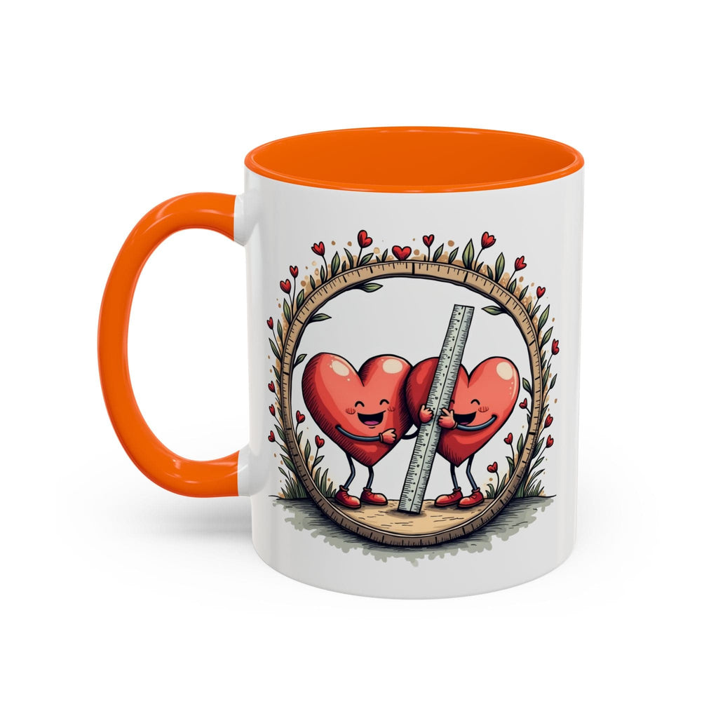 Printify Mug 11oz / Orange Mug - The Sum of Our Hearts - Love & Fun Mug with QR Code Quote Video
