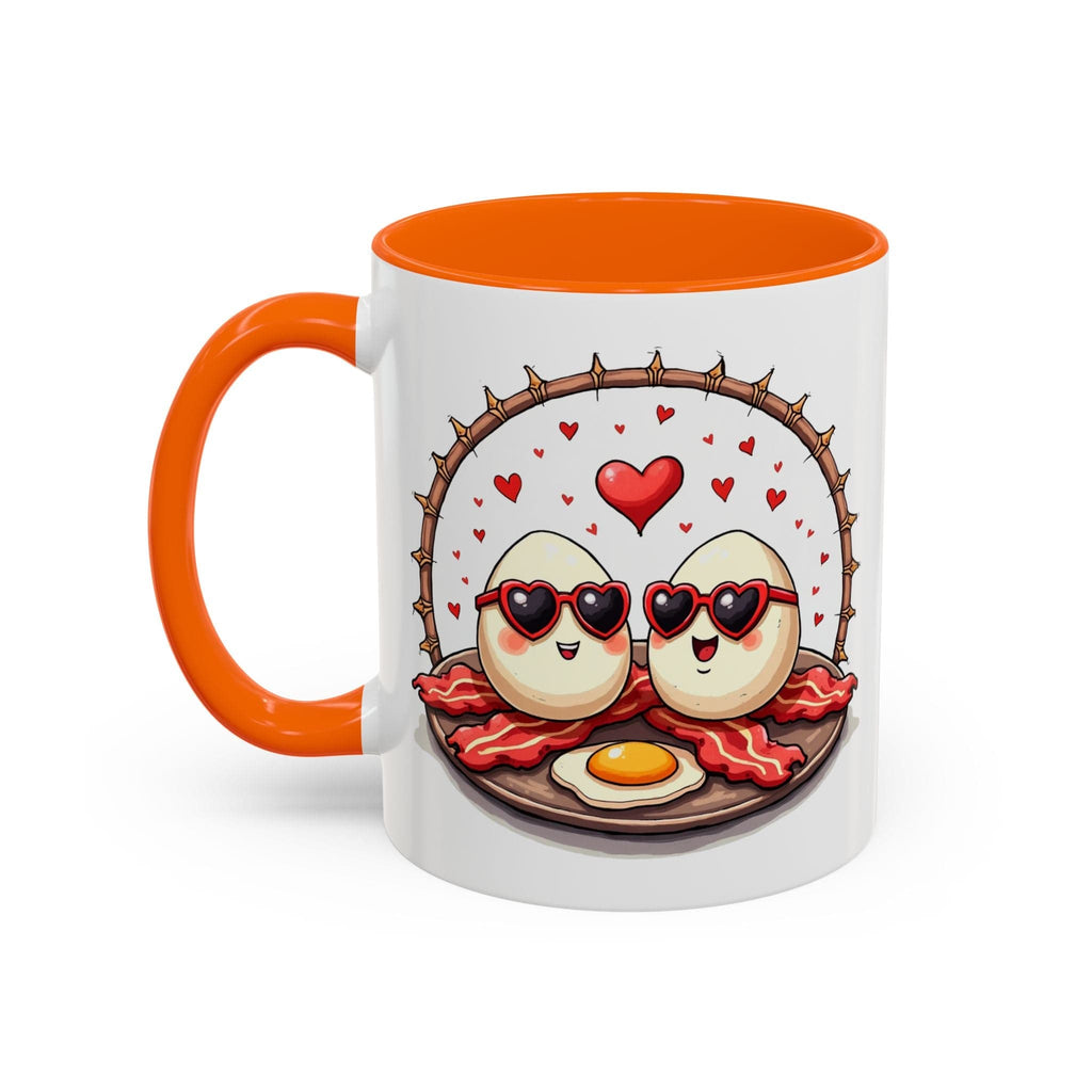 Printify Mug 11oz / Orange Mug - Unbeatable Love - Love & Fun Mug with QR Code Quote Video