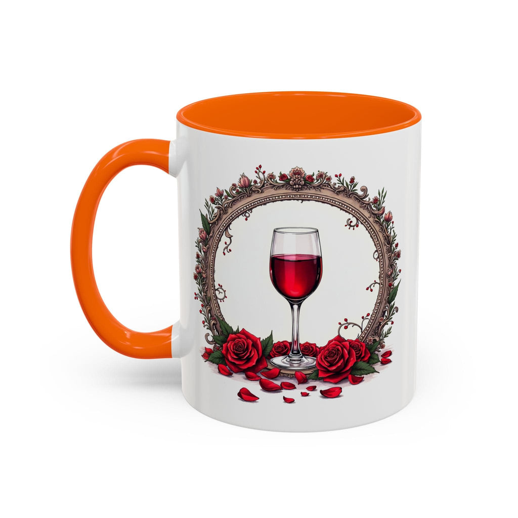 Printify Mug 11oz / Orange Mug - Wine & Dine - Love & Romance QR Code Quote Video