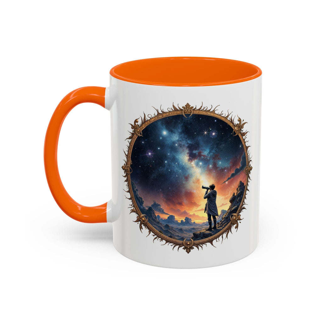 Printify Mug 11oz / Orange UFO Coffee Mug Featuring Hilarious Bigfoot and Alien Quotes - for Skeptical Believers Who Love Unique Quirky Gifts Jokes QR Code Quote Video