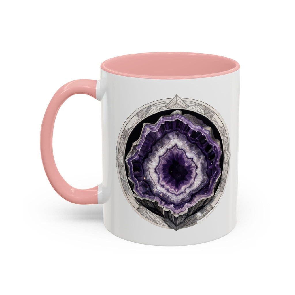 Printify Mug 11oz / Pink Amethyst Gemstone Coffee Mug with Inspirational Quote and QR Code Perfect Gift for Mindfulness Lovers and Crystal Spiritual Seekers