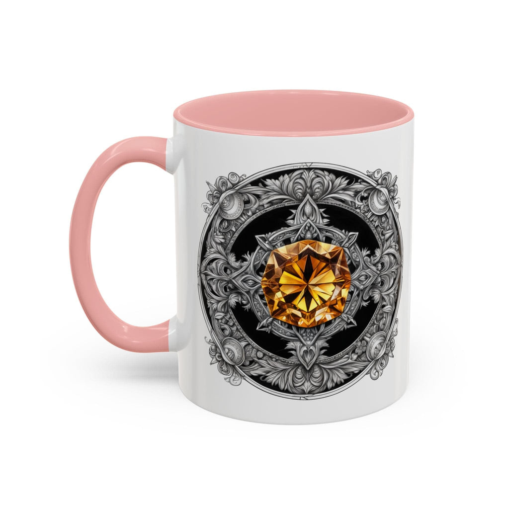 Printify Mug 11oz / Pink Citrine Crystal Coffee Mug with Positive Quote and QR Code for Motivational Video Ideal Gift for Gemstone Optimists and Dreamers