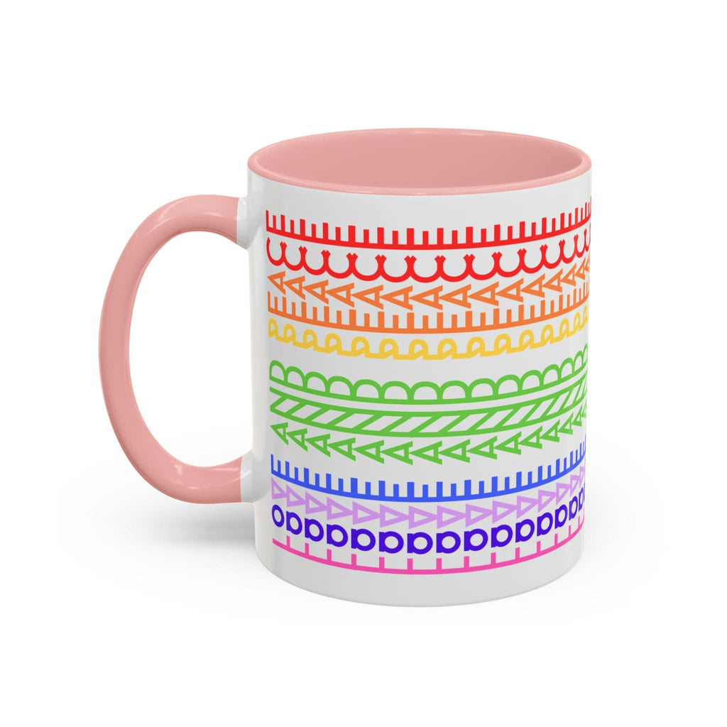 Printify Mug 11oz / Pink Love and Peace Rainbow - Hidden Message Mug