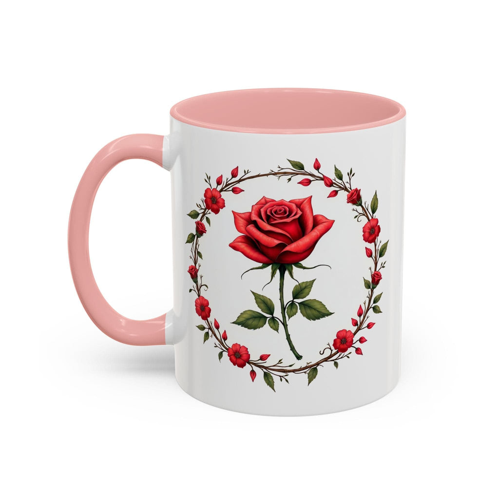 Printify Mug 11oz / Pink Mug - Petal Passion - Love & Romance QR Code Quote Video